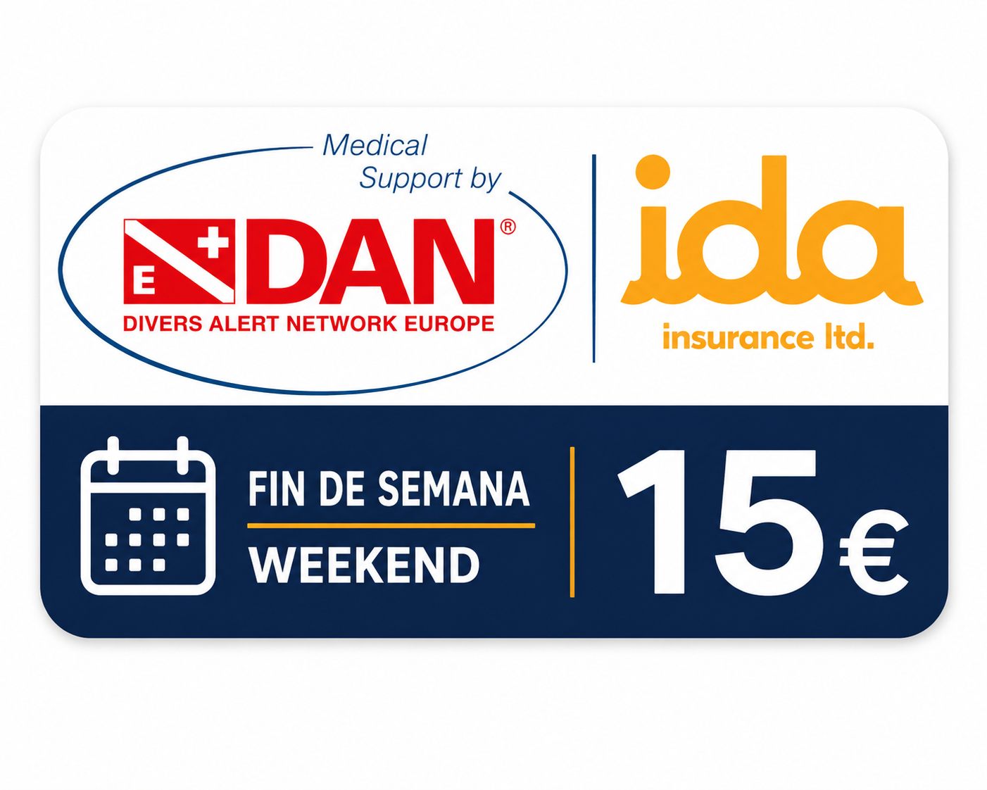 Seguro de buceo DEEPSHIELD de fin de semana (2 días)